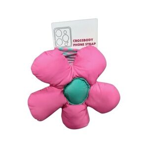 Pink Flower Crossbody Phone Strap